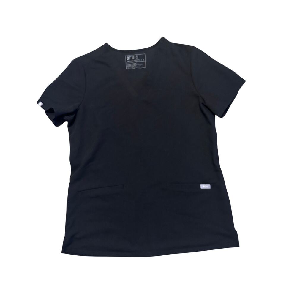 Figs Casma Three-Pocket Scrub Top BLACK Small